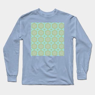 Green and BlueTile pattern Long Sleeve T-Shirt